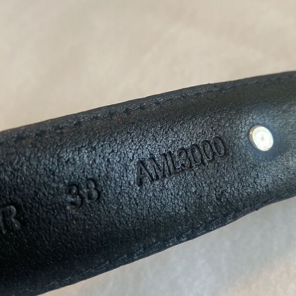 AML 3000 Top Grain Oil Tan Leather Black Golf Belt 36 - Picture 7 of 7